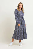 BRAKEBURN Navy Flowing Spots Maxi Dress