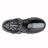 ROAMERS Black Patent T-Bar Shoe