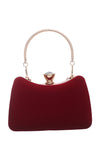 Red Vintage Velvet Top Handle Clutch Bag - Bessie London