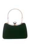 Green Vintage Velvet Top Handle Clutch Bag - Bessie London