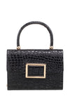 BESSIE LONDON Black Croc Bag