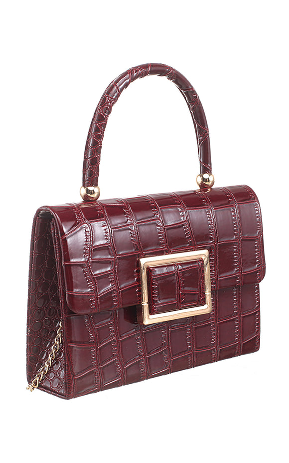 BESSIE LONDON Red Croc Bag