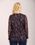 MUDFLOWER Black Floral Blouse