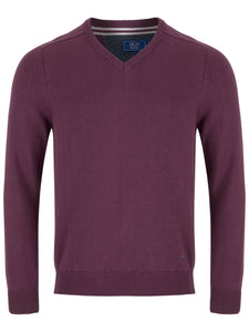 DRIFTER Dark Purple V-Neck Sweater