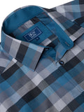 DRIFTER Blue & Grey Check Long Sleeve Shirt