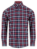 DRIFTER Navy & Red Check Long Sleeve Shirt