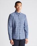 REMUS UOMO Blue Check Tapered Fit Shirt