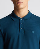 REMUS UOMO Petrol Blue Long Sleeve Polo