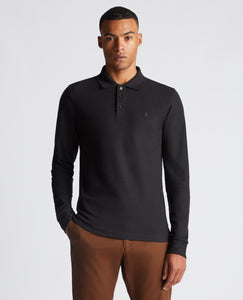 REMUS UOMO Black Long Sleeve Polo