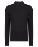 REMUS UOMO Black Long Sleeve Polo