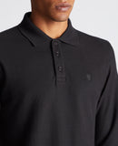 REMUS UOMO Black Long Sleeve Polo