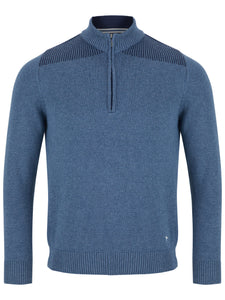 DRIFTER BLUE 1/4 Zip Sweater