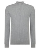 REMUS UOMO Light Grey Half Zip Sweater