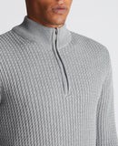 REMUS UOMO Light Grey Half Zip Sweater