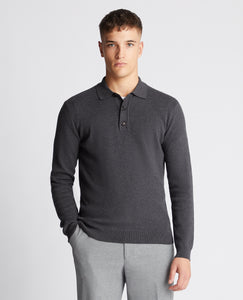 REMUS UOMO Dark Grey Knitted Polo Shirt