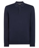 REMUS UOMO Navy Knitted Polo Shirt