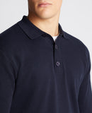 REMUS UOMO Navy Knitted Polo Shirt