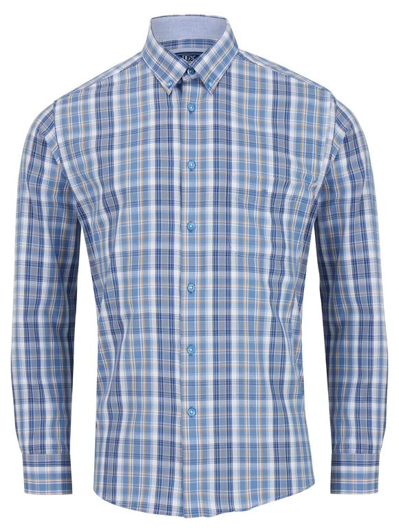 DRIFTER Sky Blue Check Long Sleeve Shirt