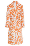 SMASHED LEMON Orange & Sand Abstract Print Coat