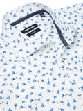 REMUS UOMO Blue & White Pattern Shirt