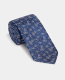 REMUS UOMO Navy Flower Silk Tie & Pocket Square Set