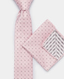 REMUS UOMO Pink Square Tie & Pocket Square Set