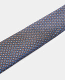 REMUS UOMO Navy & Brown Tie & Pocket Square Set