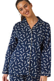 INDIGO SKY Navy Dotty Dachshund Cosy Brushed Cotton Pyjamas