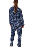 INDIGO SKY Navy Dotty Dachshund Cosy Brushed Cotton Pyjamas