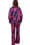 INDIGO SKY Cerise Cheetah Print Satin Pyjamas