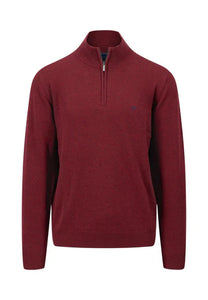 FYNCH HATTON Ruby Red Superfine Troyer 1/4 Zip