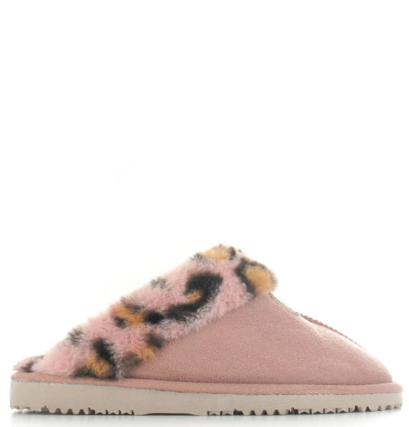 ELLA Lily Mink Leopard Mule Slipper