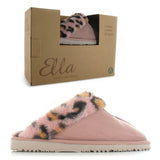 ELLA Lily Mink Leopard Mule Slipper