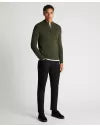 REMUS UOMO Khaki Long Sleeve Half Zip Sweater