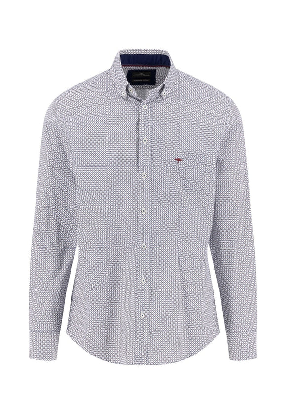 FYNCH HATTON Deep Merlot Check Shirt 1509 6210