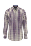 FYNCH HATTON Deep Merlot Check Shirt 1509 8790