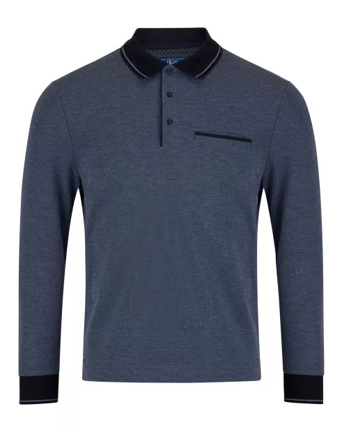 DRIFTER  Blue Long Sleeve Polo Shirt 55229_25