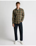Remus Uomo Brown/Green Tapered Long Sleeve Casual Shirt 13976/46