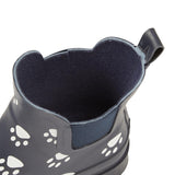 STORMWELLS Navy Blue/Paw Print Short Wellington