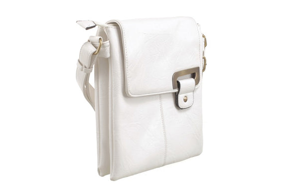 White Classic Travel Cross Body Bag - Bessie London