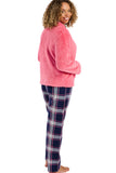 INDIGO SKY Pink Fleece Top Pyjama Set