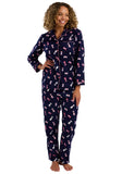 INDIGO SKY Navy Dog Print Brushed Cotton Pyjama Set