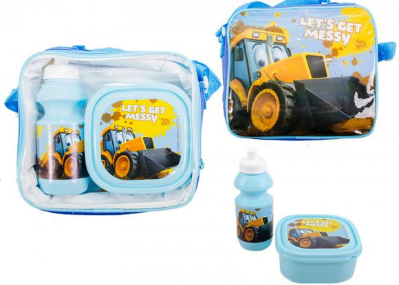 Joey JCB 'Let's Get Messy' 3 Piece Lunch Box