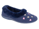 SLEEPERS Daisy Navy Heart Slipper