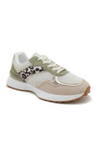 Green Leopard Casual Laced Trainer