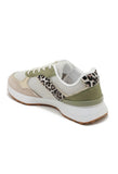 Green Leopard Casual Laced Trainer