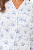 MARLON Blue Floral Long Sleeve Cotton Pyjamas