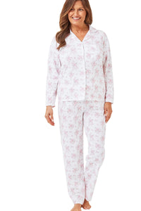 MARLON Pink Floral Long Sleeve Cotton Pyjamas