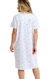 MARLON Blue Spring Garden Short Sleeve Nightdress