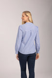 MUDFLOWER Blue Flower Embroidered Blouse